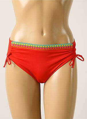 Bas de maillot de bain effet matière satinée culotte rouge ANTIGEL femme