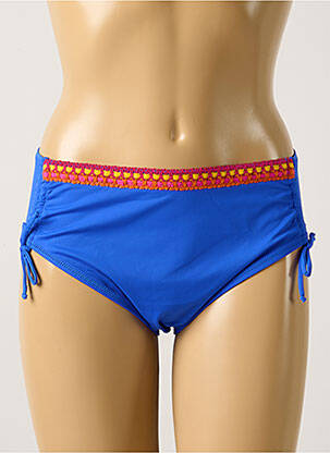 Bas de maillot de bain effet matière satinée culotte bleu ANTIGEL femme
