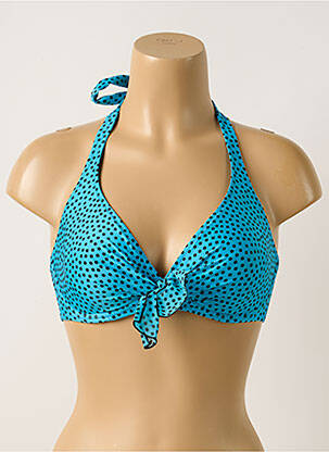 Haut de maillot de bain stretch haut soutien-gorge emboitant bleu ANTIGEL femme