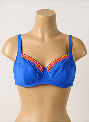 Haut de maillot de bain stretch haut soutien-gorge emboitant bleu ANTIGEL femme