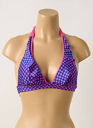 Haut de maillot de bain stretch haut triangles bleu ANTIGEL femme