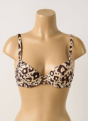 Haut de maillot de bain stretch haut soutien-gorge moulé beige ANTIGEL femme
