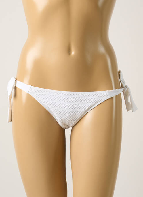 Bas de maillot de bain effet matière satinée bikini blanc ANTIGEL femme