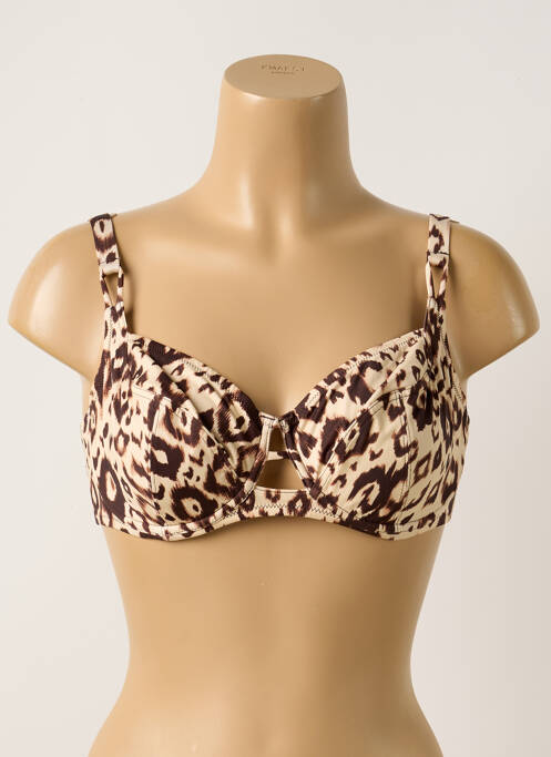Haut de maillot de bain stretch haut soutien-gorge emboitant beige ANTIGEL femme