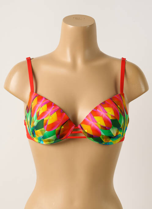 Haut de maillot de bain stretch haut soutien-gorge moulé rouge ANTIGEL femme