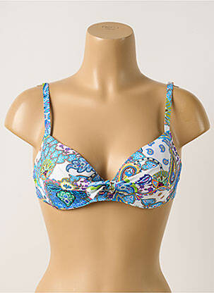 Haut de maillot de bain stretch haut soutien-gorge moulé bleu ANTIGEL femme