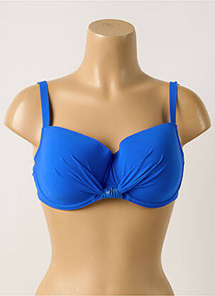 Haut de maillot de bain stretch haut soutien-gorge moulé bleu ANTIGEL femme