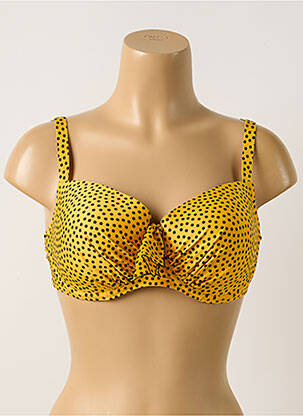 Haut de maillot de bain stretch haut soutien-gorge moulé jaune ANTIGEL femme