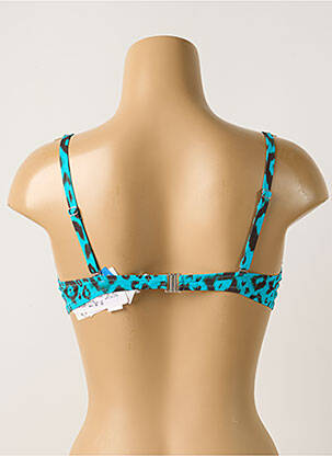 Haut de maillot de bain stretch haut soutien-gorge push-up bleu ANTIGEL femme