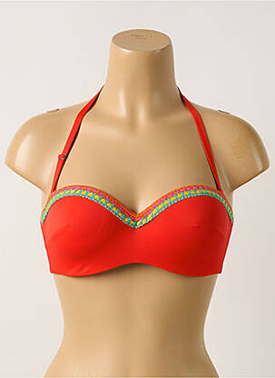 Haut de maillot de bain stretch haut bandeau rouge ANTIGEL femme