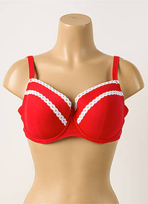 Haut de maillot de bain stretch haut soutien-gorge moulé rouge ANTIGEL femme