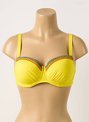 Haut de maillot de bain stretch haut soutien-gorge moulé jaune ANTIGEL femme