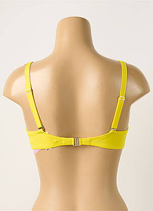 Haut de maillot de bain stretch haut soutien-gorge moulé jaune ANTIGEL femme