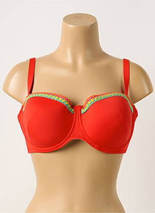 Haut de maillot de bain stretch haut soutien-gorge moulé rouge ANTIGEL femme