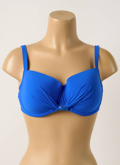 Haut de maillot de bain stretch haut soutien-gorge moulé bleu ANTIGEL femme