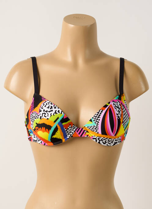 Haut de maillot de bain stretch haut soutien-gorge moulé noir ANTIGEL femme