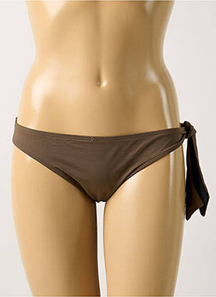 Bas de maillot de bain effet matière satinée culotte vert AUBADE femme