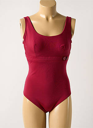 Maillot de bain 1 pièce effet matière satinée haut soutien-gorge balconnet rouge SIMONE PERELE femme