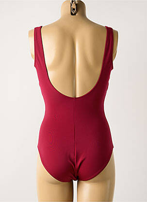 Maillot de bain 1 pièce effet matière satinée haut soutien-gorge balconnet rouge SIMONE PERELE femme