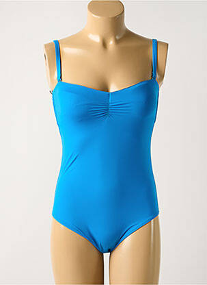 Maillot de bain 1 pièce effet matière satinée haut soutien-gorge moulé bleu AUBADE femme