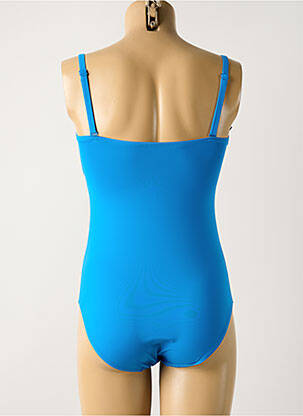 Maillot de bain 1 pièce effet matière satinée haut soutien-gorge moulé bleu AUBADE femme