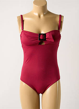 Maillot de bain 1 pièce effet matière satinée haut soutien-gorge avec mousse de rembourrage amovible rouge SIMONE PERELE femme