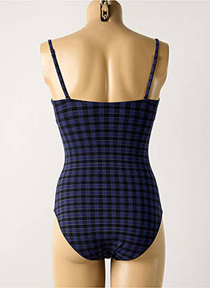 Maillot de bain 1 pièce effet matière satinée haut soutien-gorge avec mousse de rembourrage amovible bleu SIMONE PERELE femme