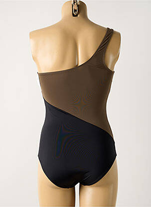 Maillot de bain 1 pièce effet matière satinée marron AUBADE femme
