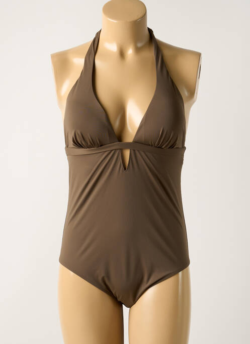 Maillot de bain 1 pièce marron AUBADE pour femme