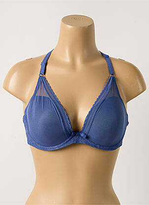 Soutien-gorge effet matière satinée haut soutien-gorge moulé bleu PASSIONATA femme