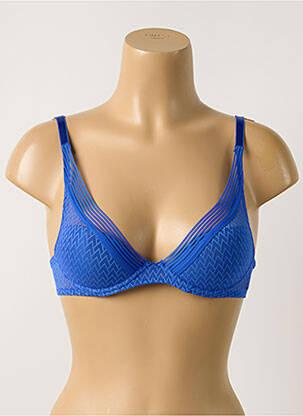 Soutien-gorge effet matière satinée haut soutien-gorge moulé bleu PASSIONATA femme