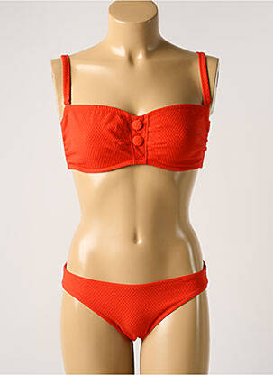 Maillot de bain 2 pièces stretch haut bandeau orange SIMONE PERELE femme