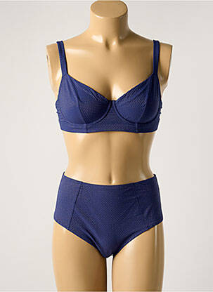 Maillot de bain 2 pièces stretch haut soutien-gorge emboitant bleu SIMONE PERELE femme