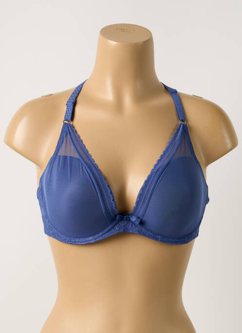 Soutien-gorge effet matière satinée haut soutien-gorge moulé bleu PASSIONATA femme
