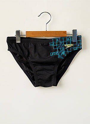 Slip de bain tissage satiné noir SPEEDO garcon