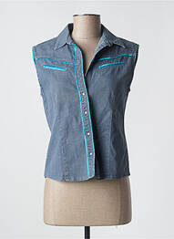 Chemisier coupe cintrée sans manche bleu SCHOOL RAG femme