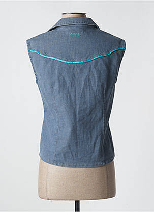 Chemisier coupe cintrée sans manche bleu SCHOOL RAG femme