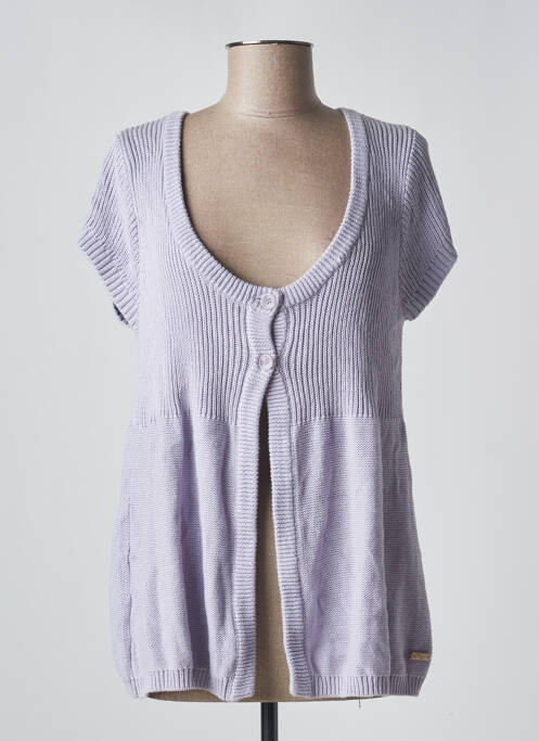 Gilet manches courtes fermeture boutonnée sur le devant violet CHILLI PEPPER femme