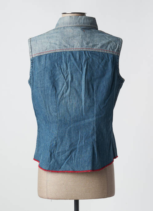 Chemisier coupe cintrée sans manche bleu TEDDY SMITH femme