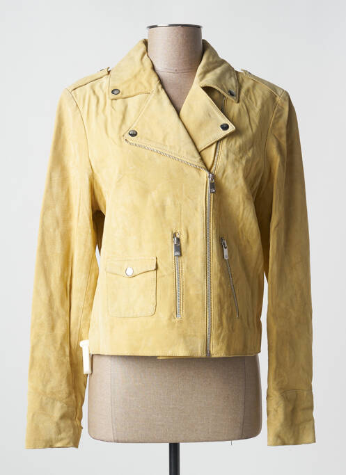 Veste en cuir jaune OAKWOOD pour femme