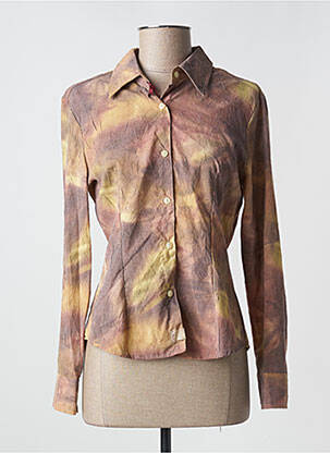 Chemisier coupe cintrée manches longues marron LUNA SORETI femme