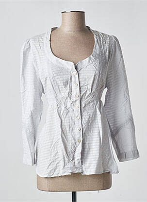 Chemisier coupe cintrée manches longues gris HEL-S femme
