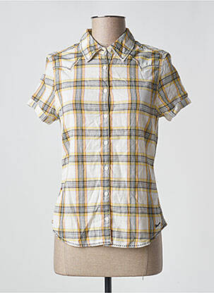 Chemisier coupe cintrée manches courtes jaune WRANGLER femme
