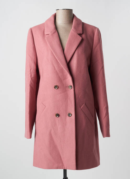 Manteau long coupe cintrée sans capuche rose MINIMUM femme