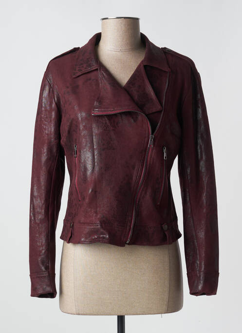 Veste simili cuir rouge PLEASE pour femme