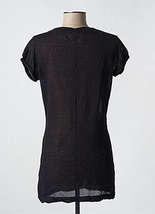Pull coupe cintrée manches courtes noir LINDA & VICTORIA femme