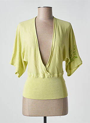 Pull col v manches 3/4 vert ZLK LIMITED femme