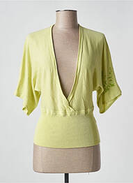 Pull col v manches 3/4 vert ZLK LIMITED femme