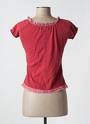 Top coupe cintrée manches courtes rouge DDP fille