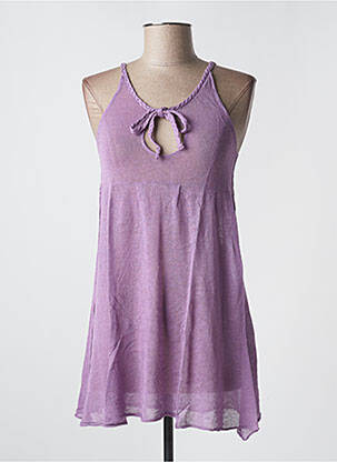 Pull coupe cintrée fines bretelles violet KILL DEAL femme